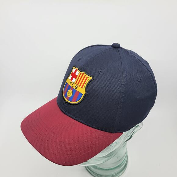 FC Barcelona Hat Cap Football Soccer FCB Red Maroon / Navy Blue New - Picture 4 of 8